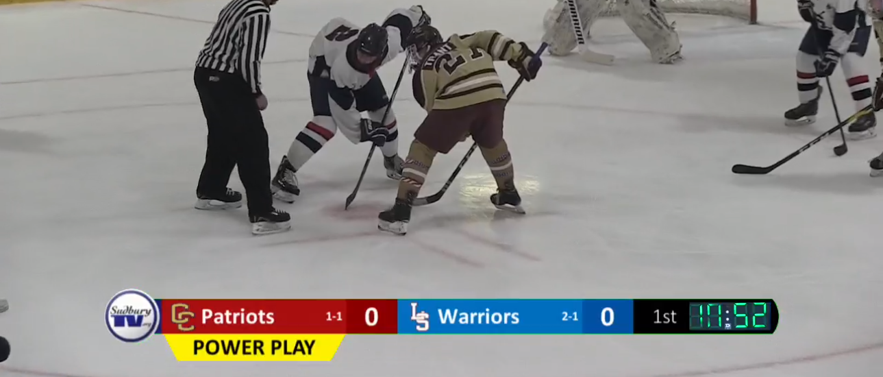 STV Scoreboard Being Used In A Hockey Game Showing A Power Play